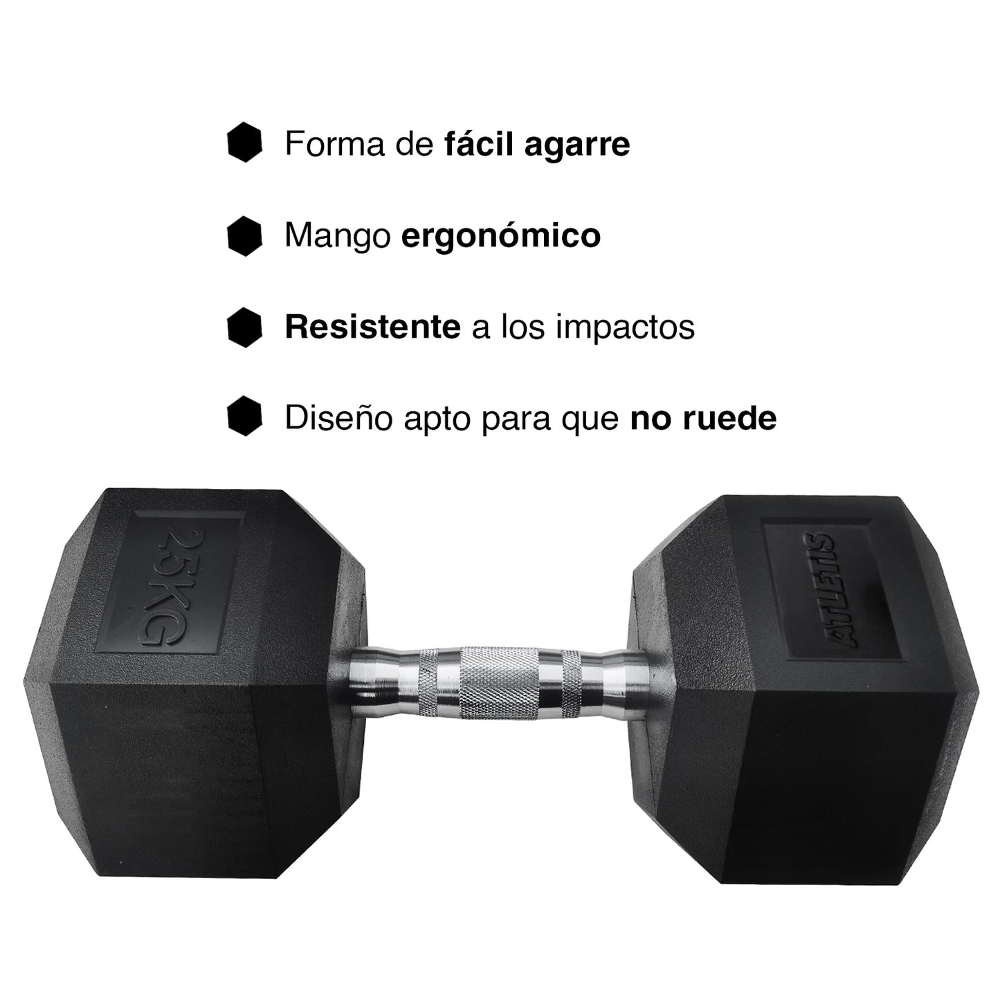 Mancuerna Hexagonal 25 Kg Negro