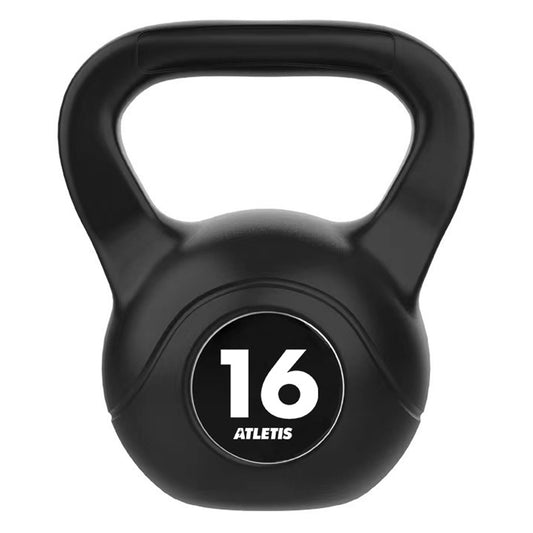 Kettlebell Mancuerna Pesa Rusa Cemento 16 Kg Negro