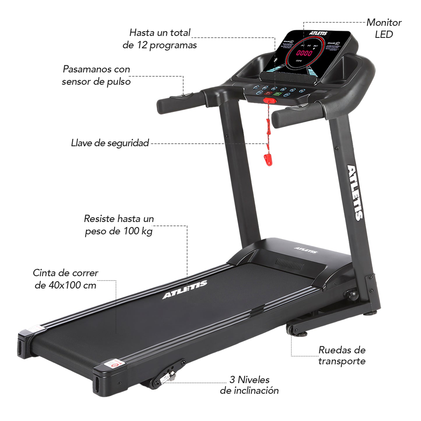 Trotadora Apex 3 12.8 km/h 1.5 HP Plegable