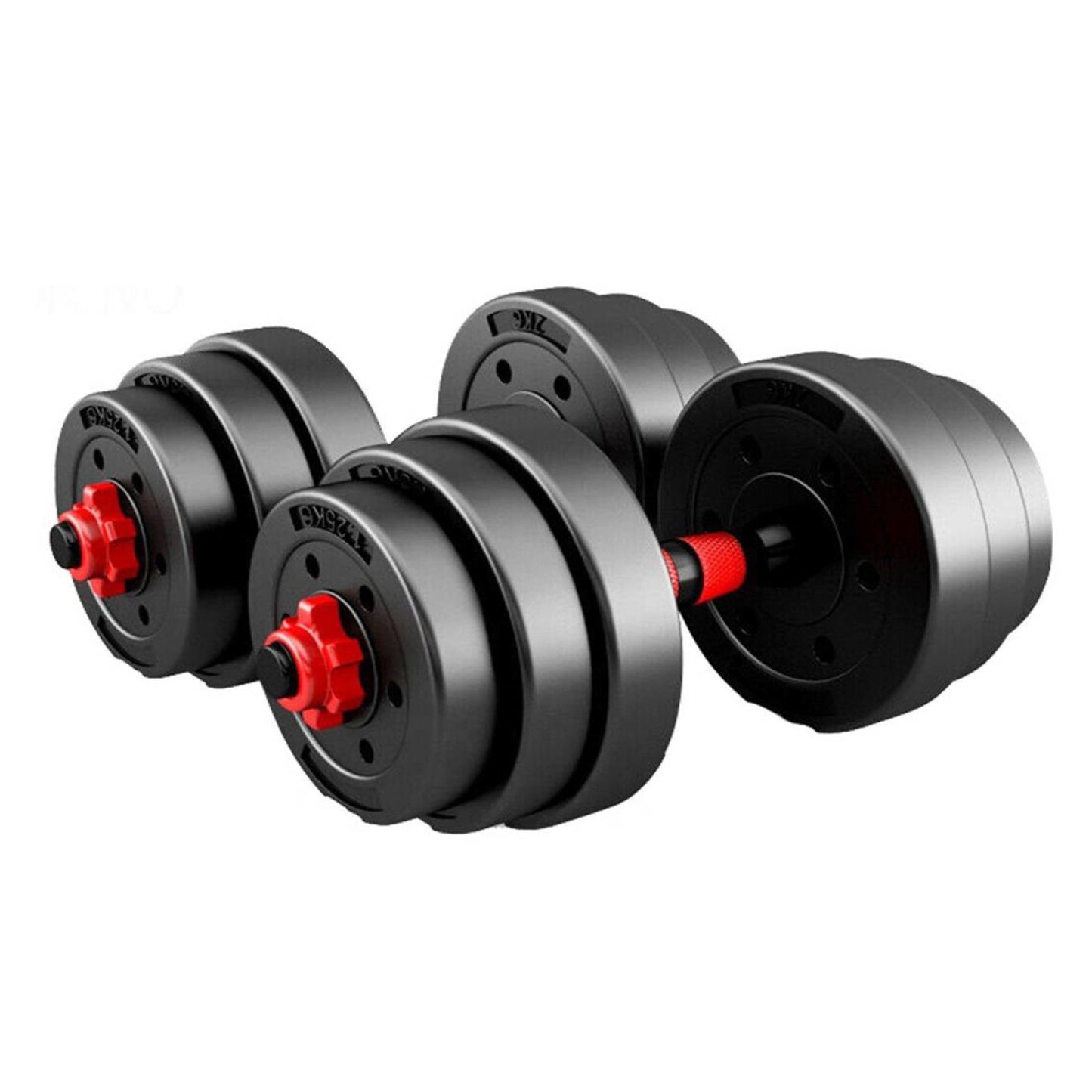 Set de Mancuernas y Barra 30 Kg 2 en 1 Negro