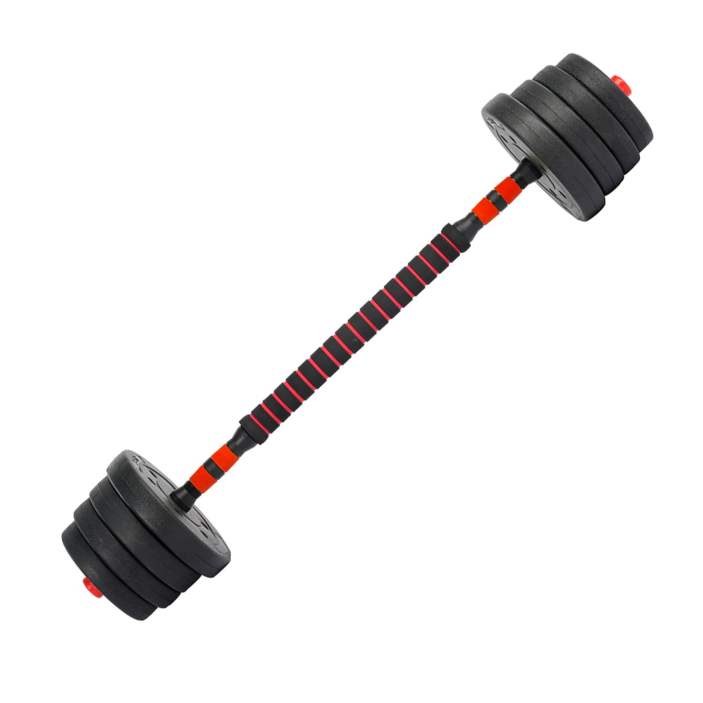 Set de Mancuernas y Barra 30 Kg 2 en 1 Negro