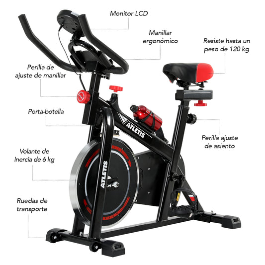 Bicicleta Spinning K300 6kg Rojo