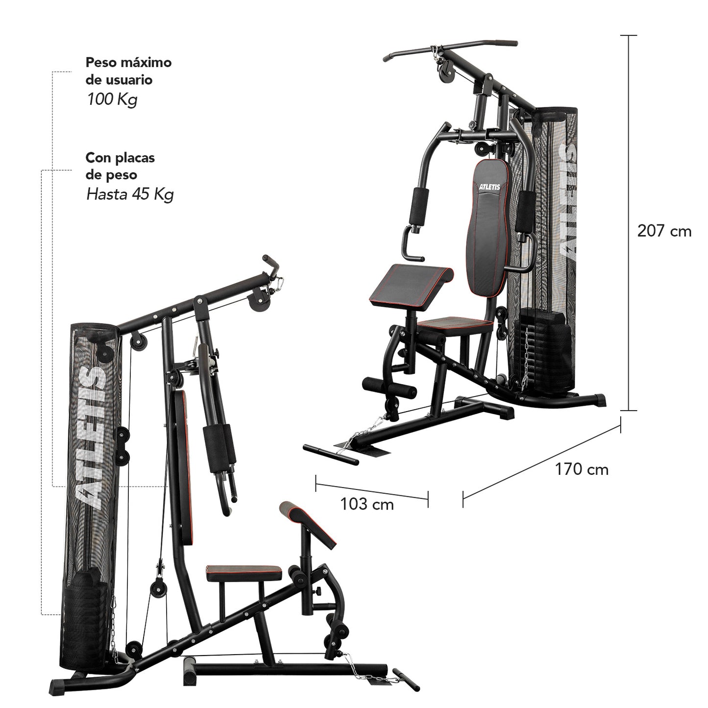 Home Gym Multifuncional Elite TF-7080A Negro