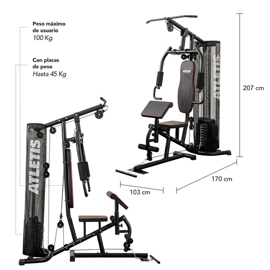 Home Gym Multifuncional Elite TF-7080A Negro