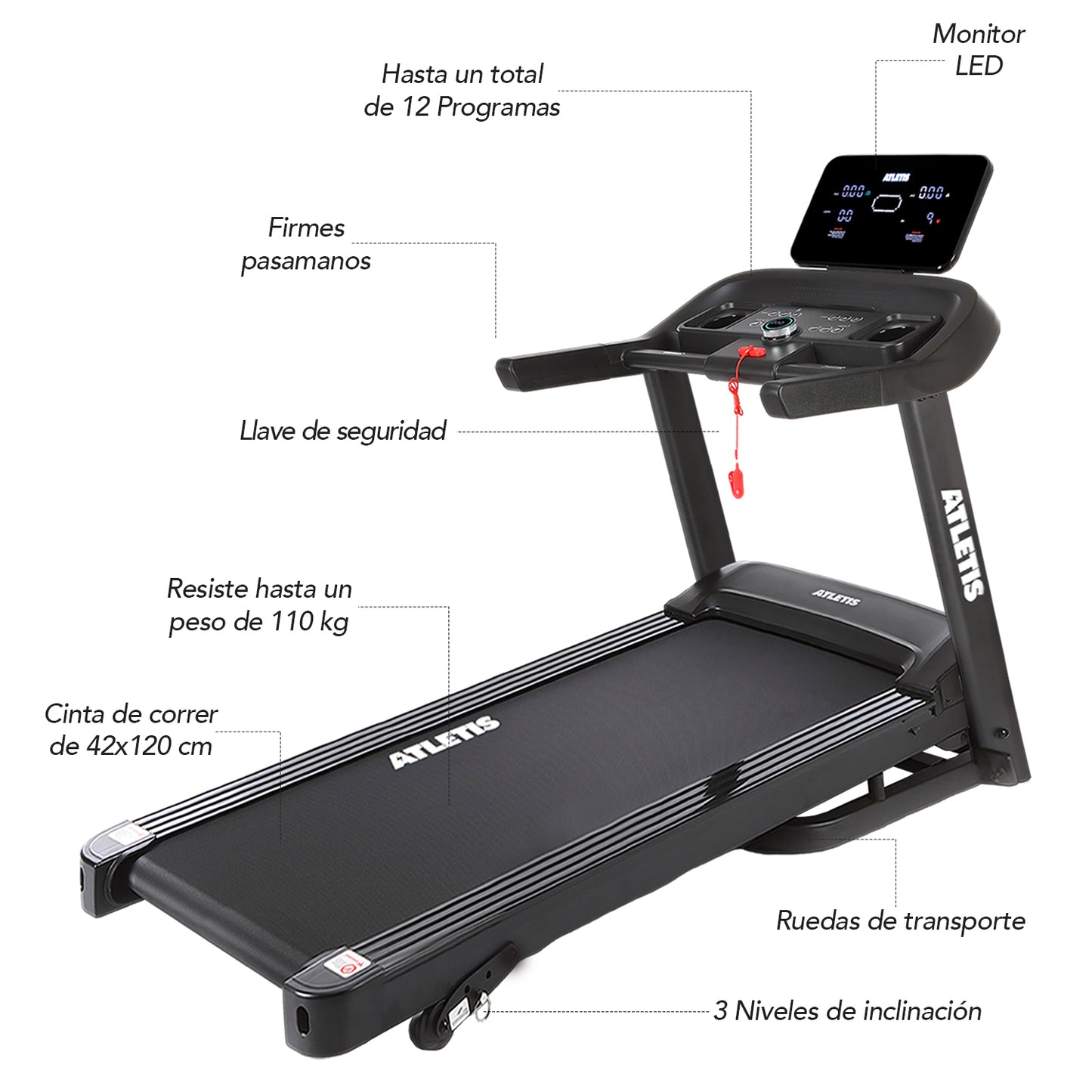 Trotadora Apex 7 14 km/h 2.0 HP Plegable