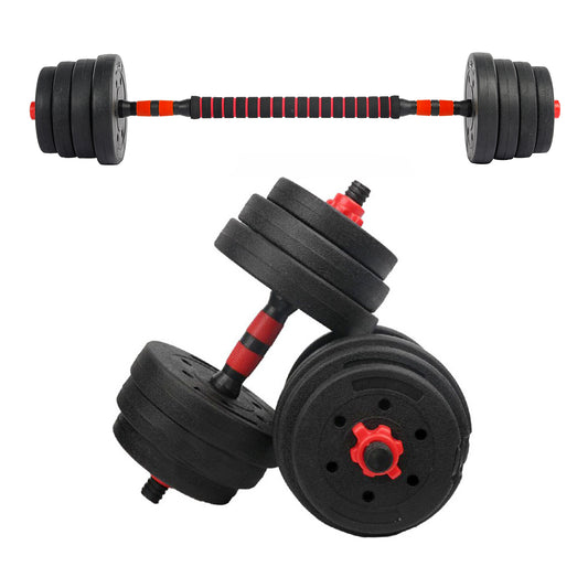 Set de Mancuernas y Barra 30 Kg 2 en 1 Negro