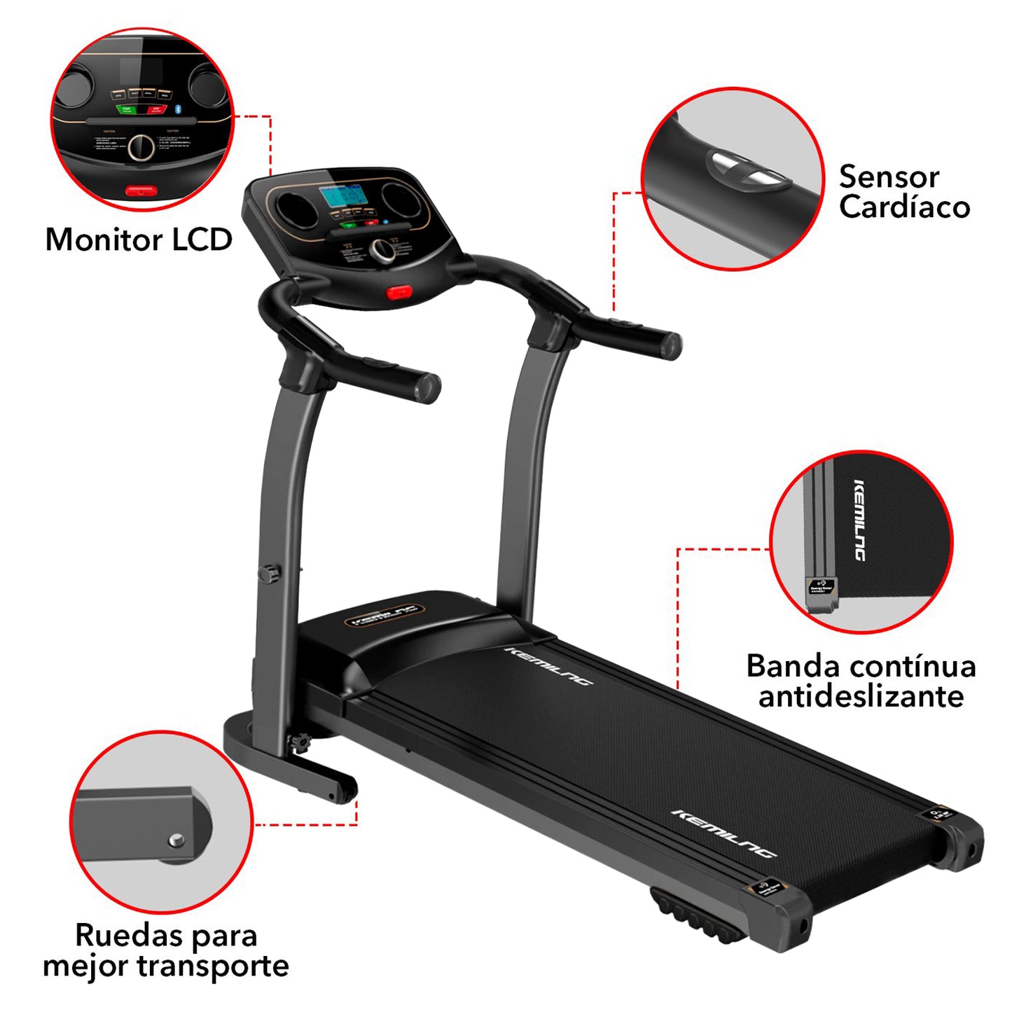 Trotadora M201 Bluetooth Negro