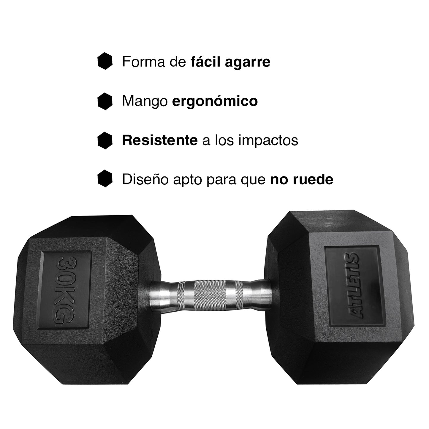 Mancuerna Hexagonal 30 Kg Negro