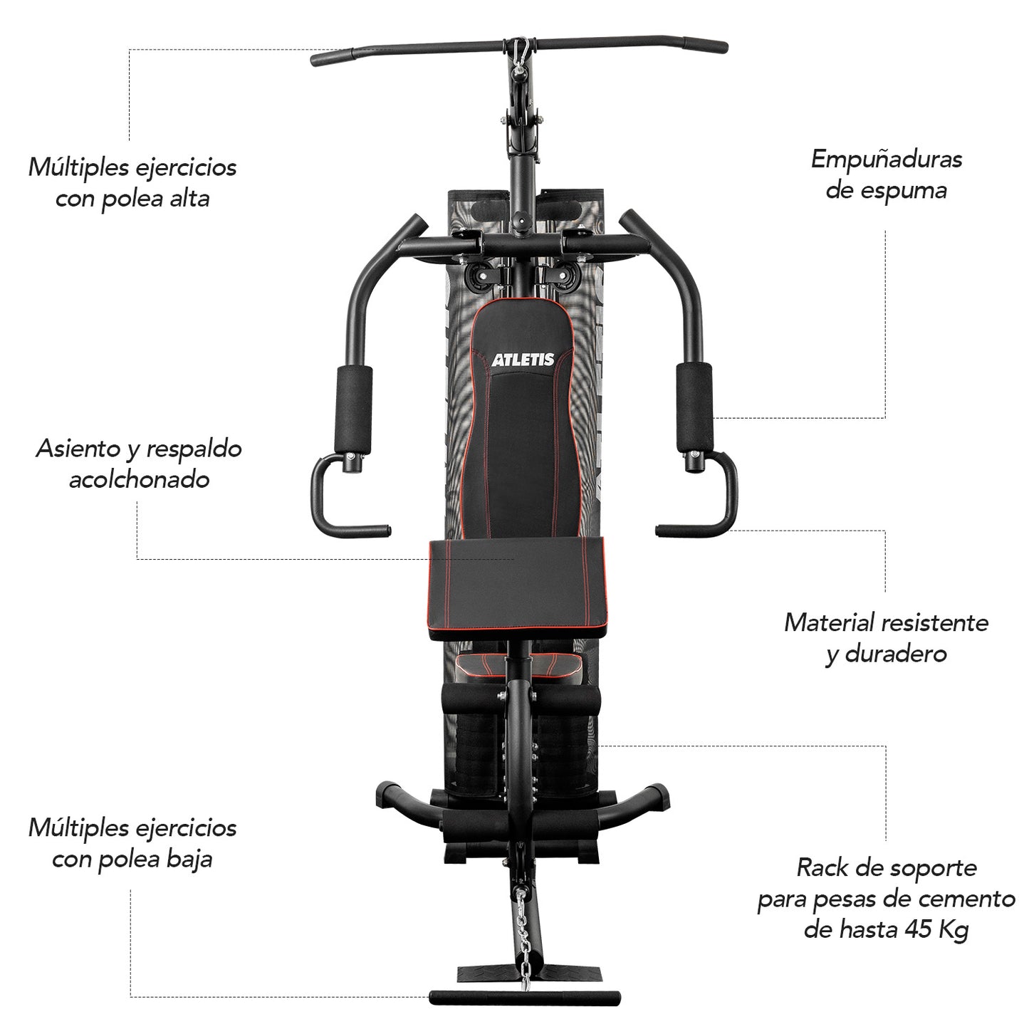 Home Gym Multifuncional Elite TF-7080A Negro