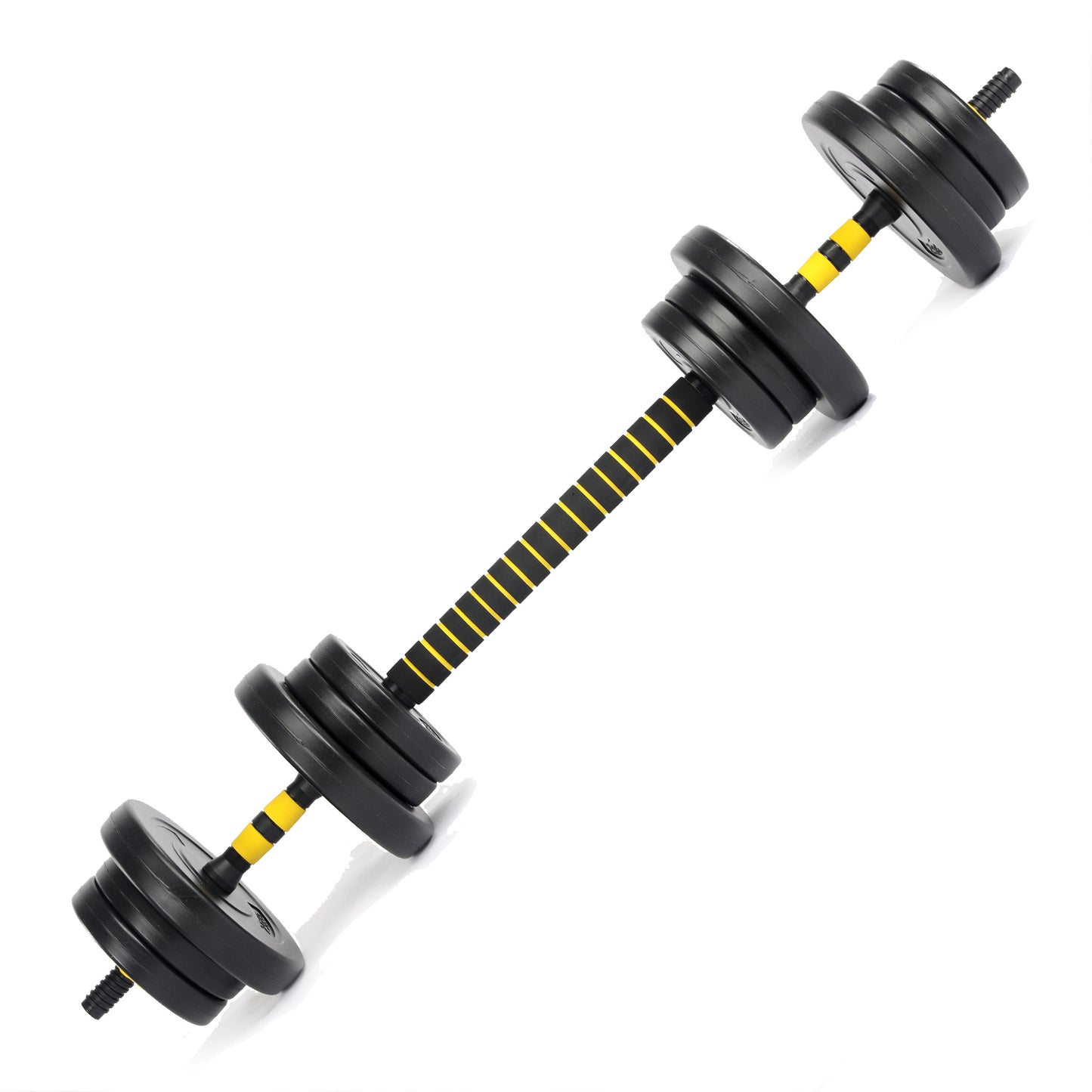 Set Barra y Mancuernas Ajustable 20 Kg Amarillo